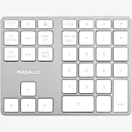 Macally Aluminum 35-key Rechargeable Bluetooth Numeric Keypad for Mac and PC