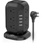 Power Strip Tower with USB Ports-AiJoy Surge Protector with 12 AC Outlet and ...