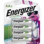 Energizer AA Rechargeable NiMH Batteries- 4 Pack