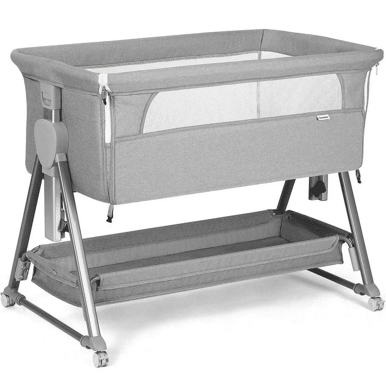 Cowiewie Bassinet for Babies Large Volume and Mobile with Storage Basket Bedside Sleepers for 0-6 Months Baby Infants