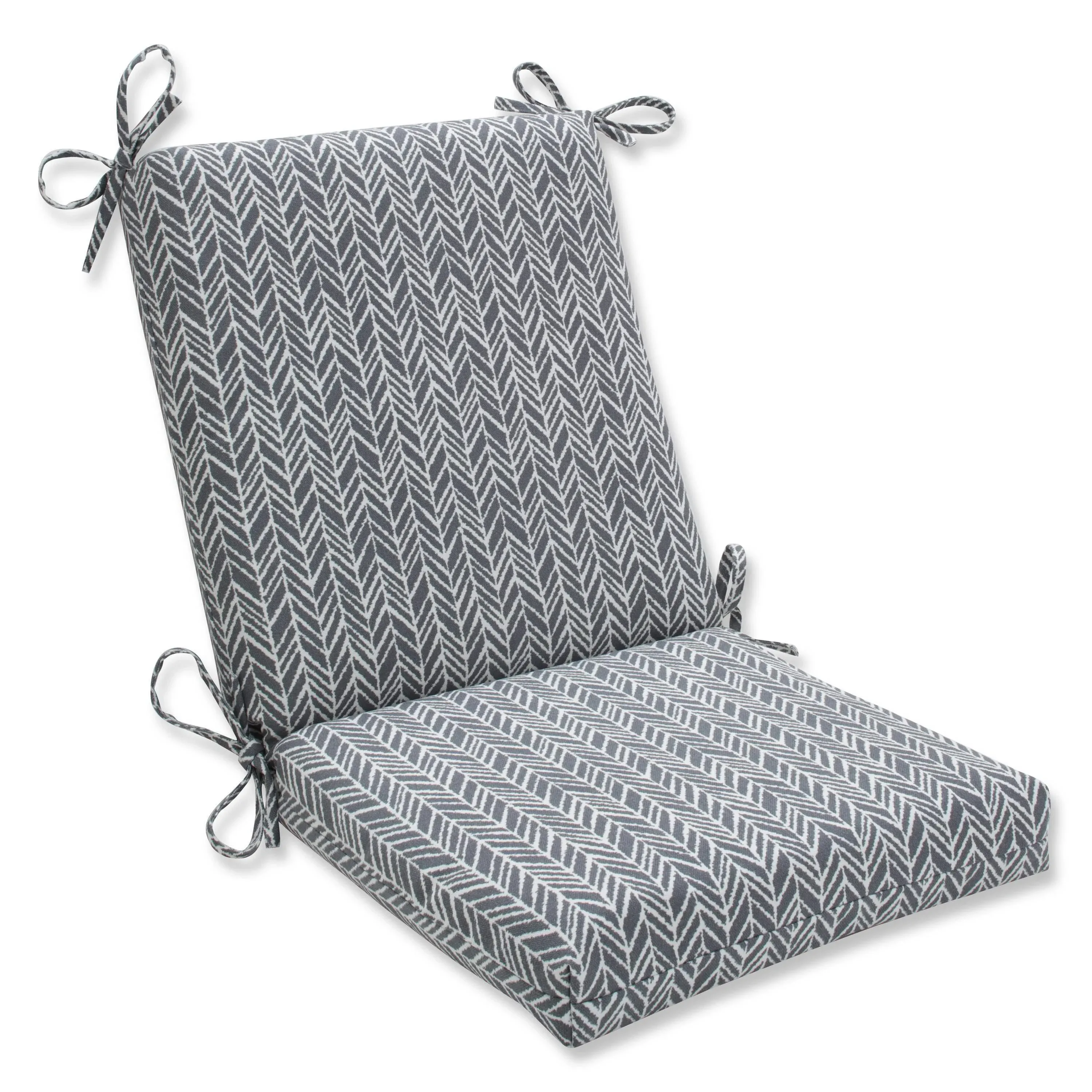 Outdoor/Indoor Herringbone Squared Corners Chair Cushion - Pillow Perfect