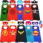 Superhero Double Side Cape and Mask, Halloween Toy Gifts for Kids