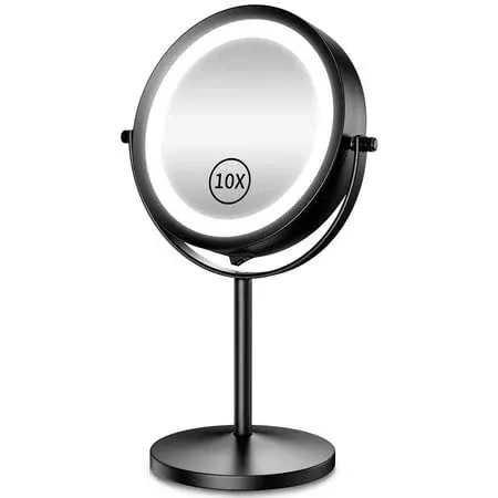 Benbilry Lighted Makeup Mirror, 1x/10x Magnifying Double Sided LED Vanity... 