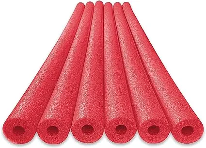 Oodles of Noodles Deluxe Foam Pool Swim Noodles - 6 Pack Red