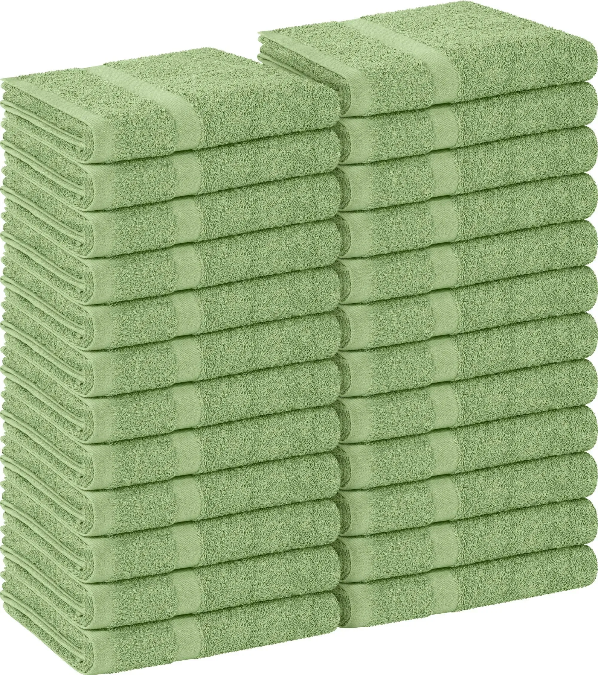 Utopia Towels Sage Green Salon Towels, Pack of 24 (Not Bleach Proof, 16 x 27 inches) Highly Absorbent Towels for Hand, Gym, Beau