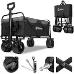 Sekey Collapsible Folding Wagon Cart with Brake, Outdoor Heavy Duty Utility Beac