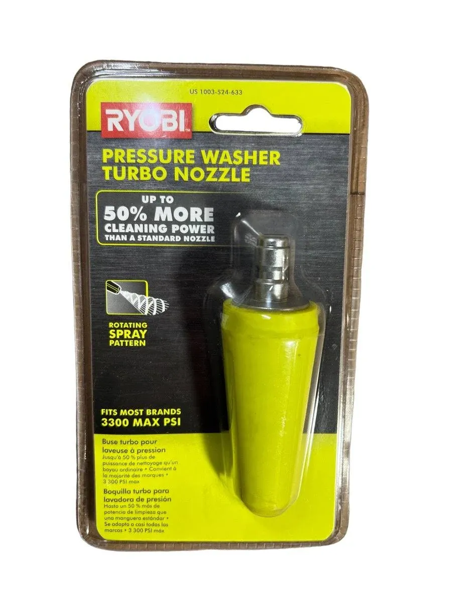 NEW! RYOBI RY31TN01 3,300 PSI Gas/Electric Turbo Pressure Washer Nozzle