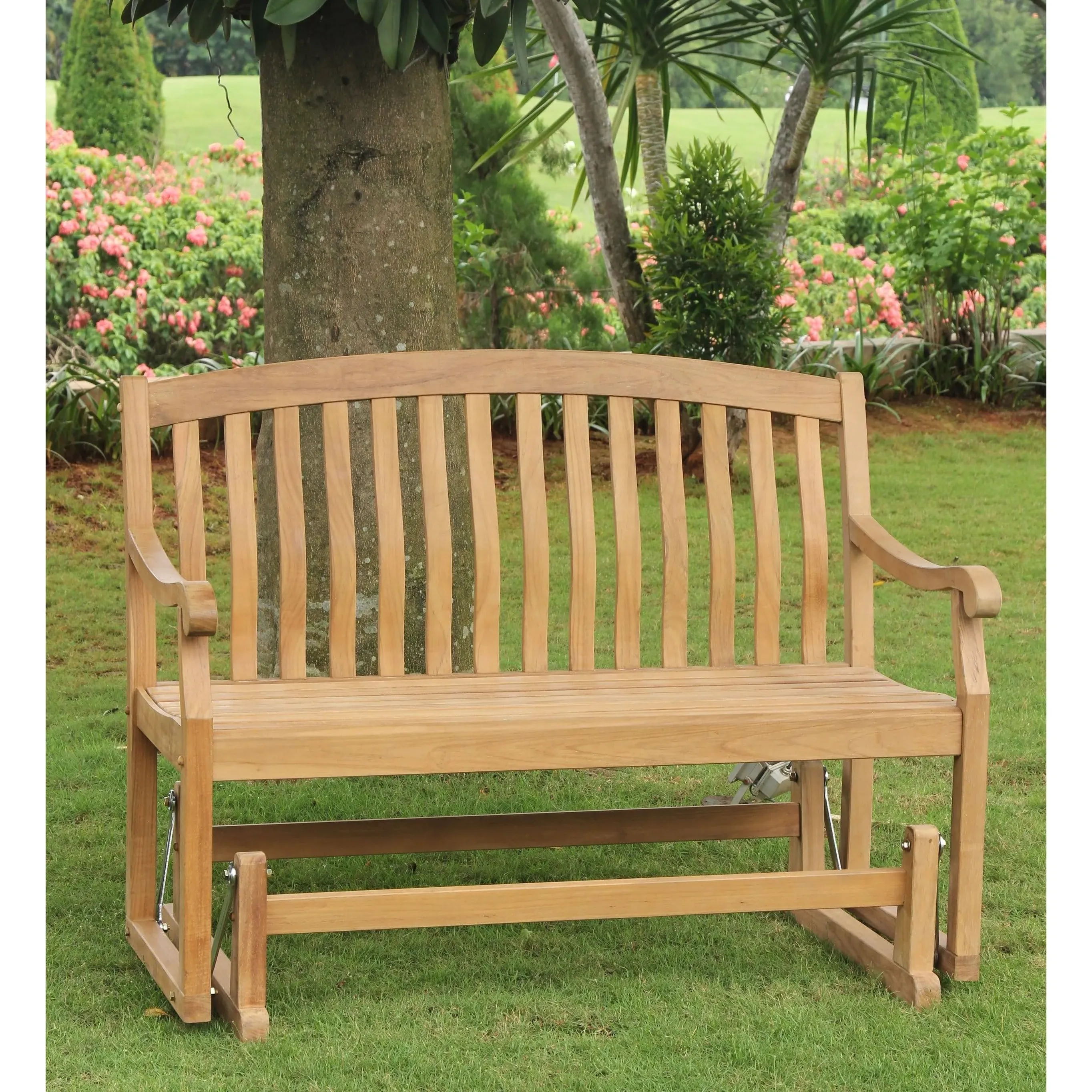 Cambridge Casual Sherwood Teak Glider Bench Natural Teak