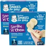 Gerber Snacks for Baby Soothe N Chew Teething Sticks - Banana 6 ct