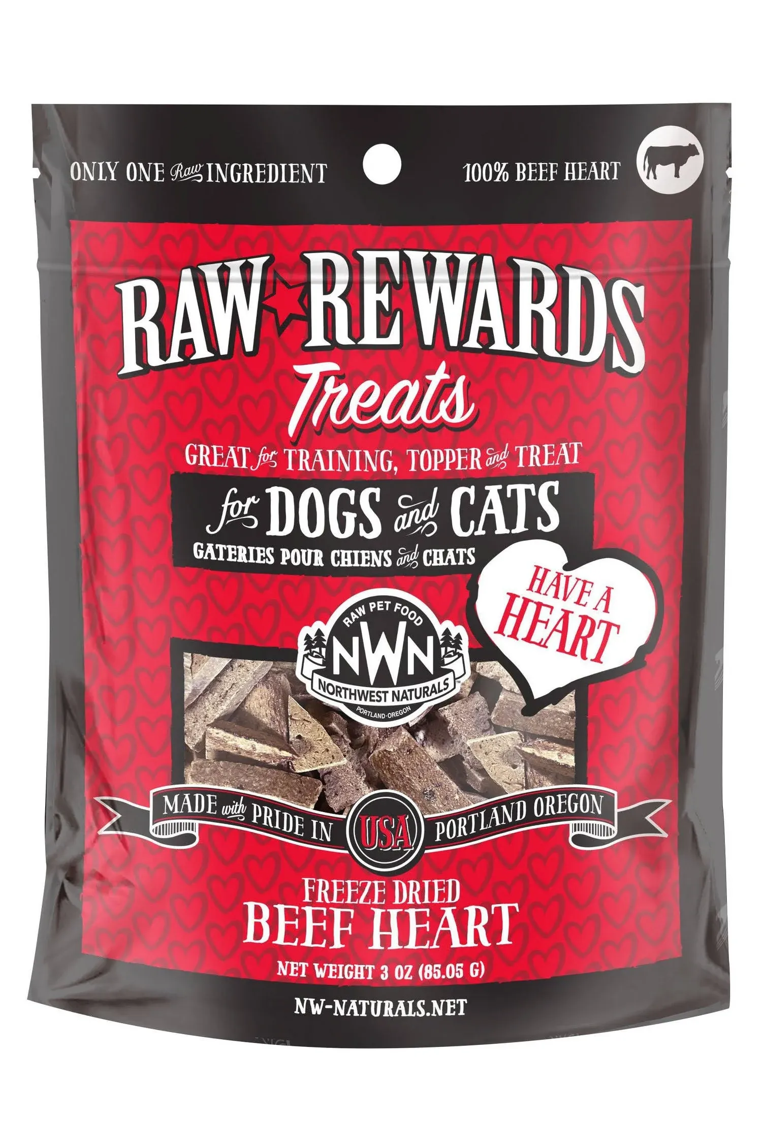 Northwest Naturals Freeze-Dried Treats, Beef Heart / 3 oz