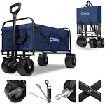 Heavy Duty Foldable Wagon with 220Lbs Weight Capacity, Collapsible Folding Utili