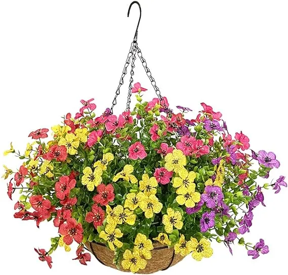 Lesrant Artificial Flowers in Basket