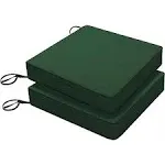 Favoyard Patio Chair Cushions 19 x 19 x 3 Inch Waterproof Outdoor Seat Cushions for Patio Furniture 3-Year Color Fastness Garden Sofa Couch Chair Pads with Handle & Adjustable Straps Set of 2, Green