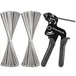 200PCS Stainless Steel Cable Ties and Metal tie wrap GunZip Tie ToolCable Tie...