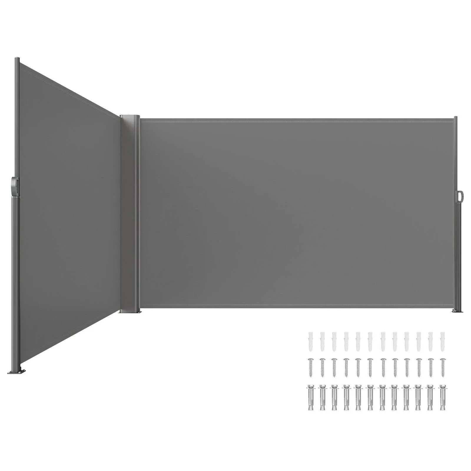 VEVOR Retractable Side Awning Patio Screen Retractable Fence 71x236inch Privacy Screen Gray ZYPF180X600CMGY01V0