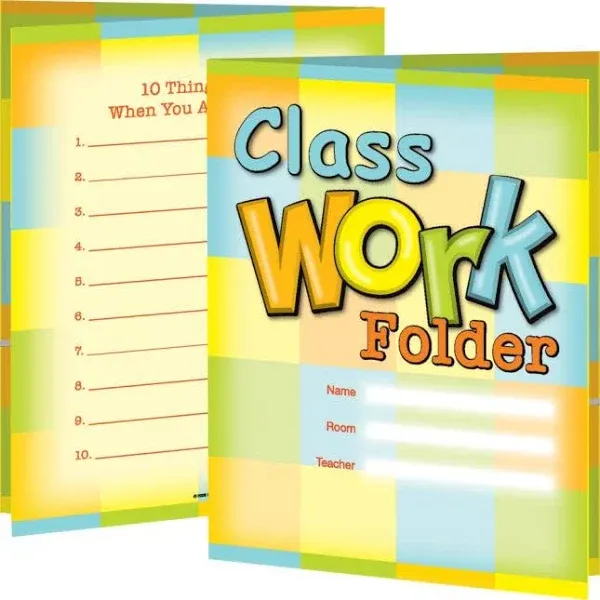 Classwork Folders - 12 folders