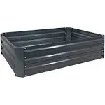 Sunnydaze Decor 47 in. Rectangle Dark Gray Galvanized Steel Raised Garden Bed