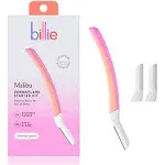 Billie Dermaplane Starter Kit, Reusable Handle with 3 Refill Blades, Dermatologist-Approved, Malibu