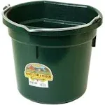 Little Giant 20 Quart DuraFlex Flat Back Plastic Bucket, Green - P20FBGreen6 | Blain's Farm & Fleet