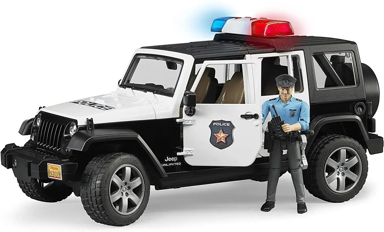 1/16th Jeep Wrangler Rubicon Police Jeep with Policeman and Accessories 02526