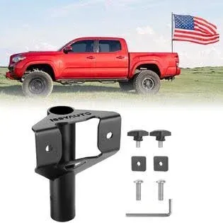 ISSYAUTO Bed Rail Flag Pole Holder Mount Compatible with Tacoma Tundra Truck, Flag Pole Mounting System, Fit Up to 1.18 inch Diameter fl