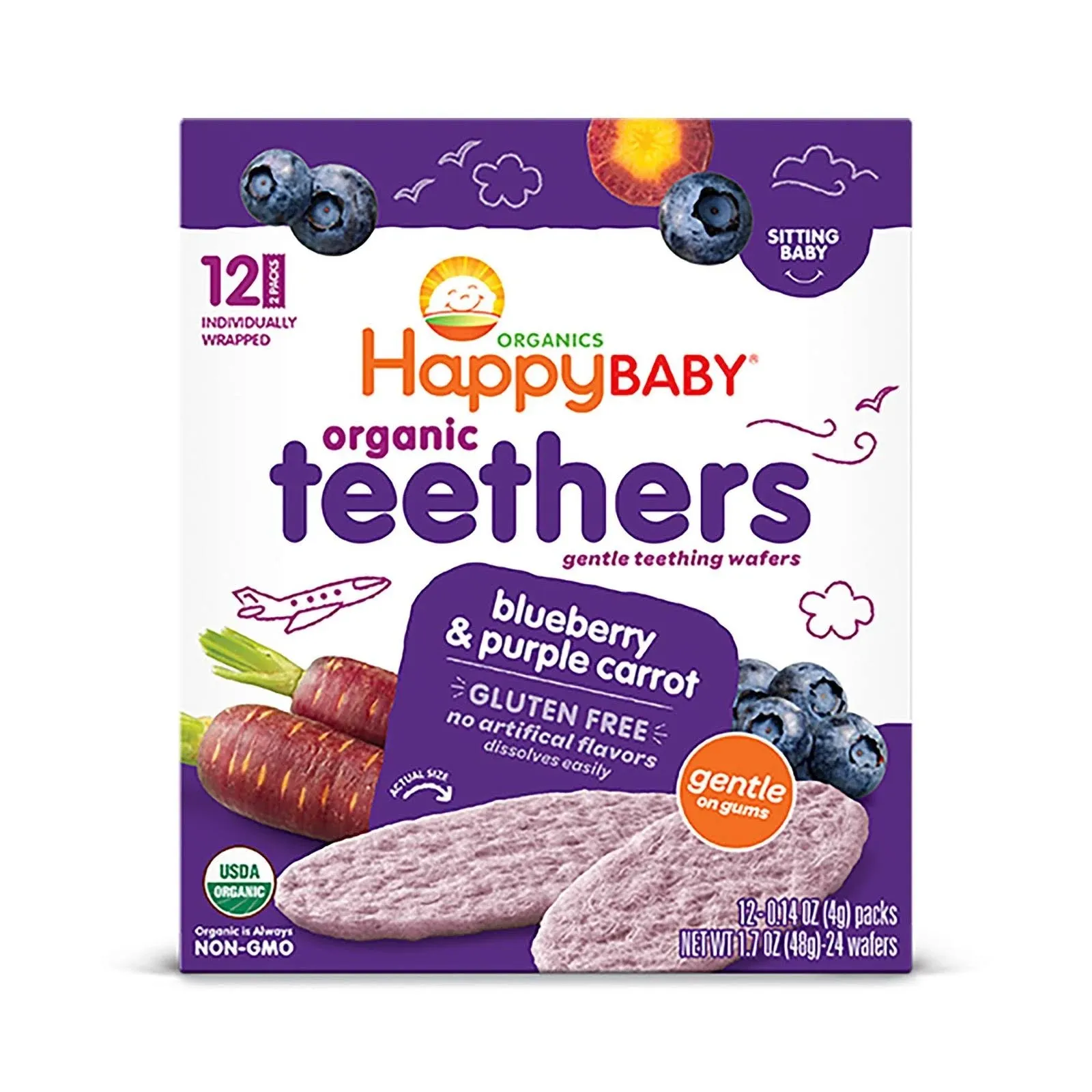 Happy Baby Organic Teethers Blueberry & Purple Carrot