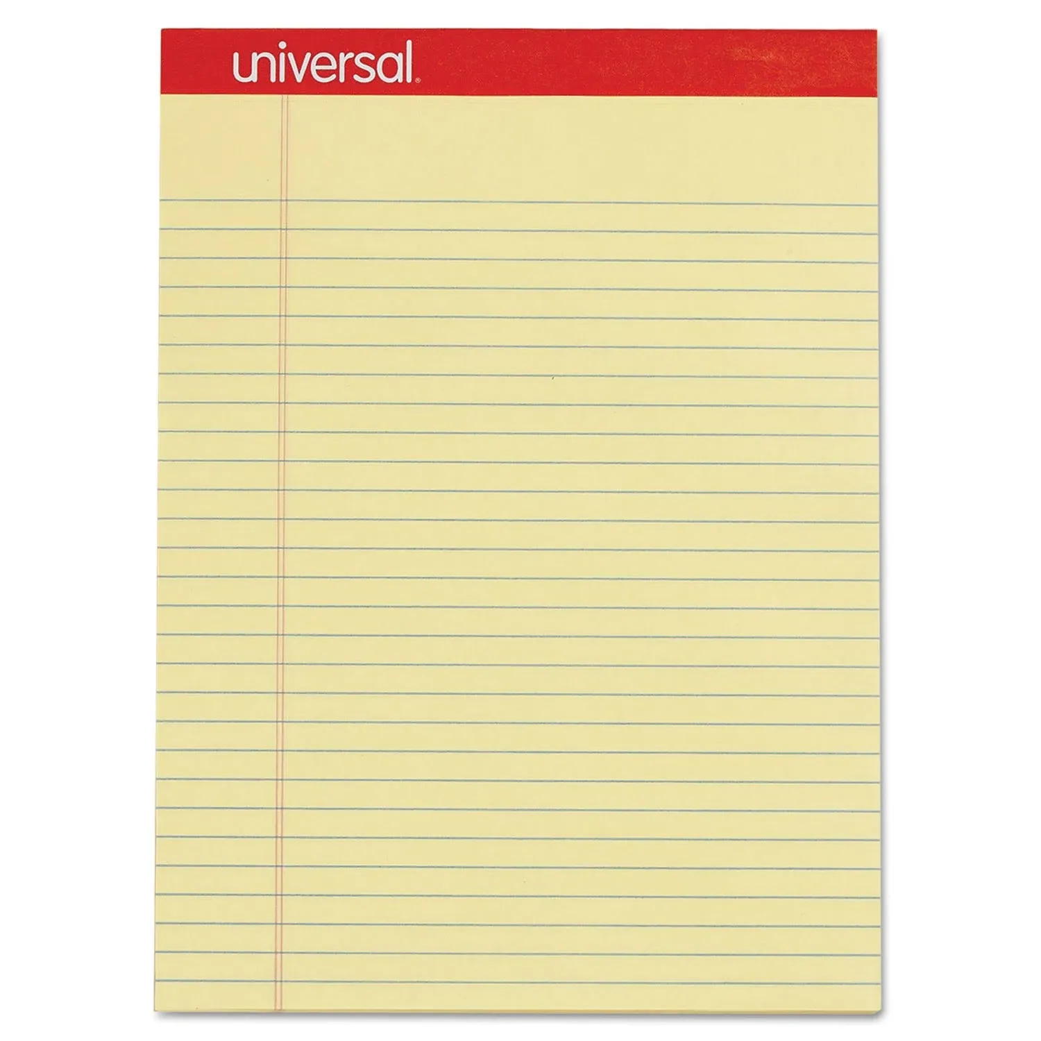 Universal 10630 Perforated Writing Pad Letter Size Canary 12 50-Sheet Pads