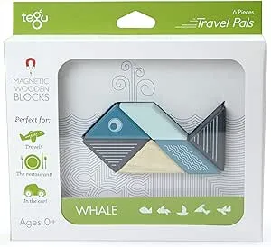 Tegu Travel Pals Whale Magnetic Block Set