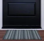 Blue Stripe 16 in. x 24 in. PVC Door Mat