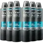 Dove Men+Care Antiperspirant Deodorant Dry Spray Clean Comfort 3 Count For Men 48-hour Sweat and Odor Protection with Triple Defense Technology 3.8 oz