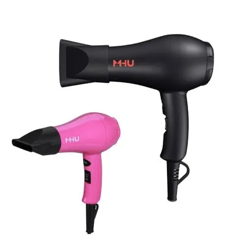 MHD Travel Mini Hair Dryer Ceramic Ionic 1000 Watts Blow Dryer for RV Lightweight ...