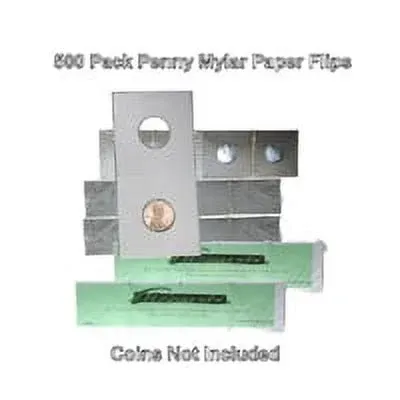 500 Assorted Cardboard/Mylar 2x2 Coin Holder Flips by Guardhouse