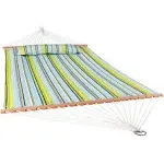 Sunnydaze Outdoor Quilted Fabric Hammock - Two-Person with Spreader Bars - Heavy