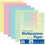 BAZIC 25 Sheets Pastel Color Multipurpose Paper 8.5"x11", Colored Copy Paper Fax Laser Printing (25/Pack), 1-Pack