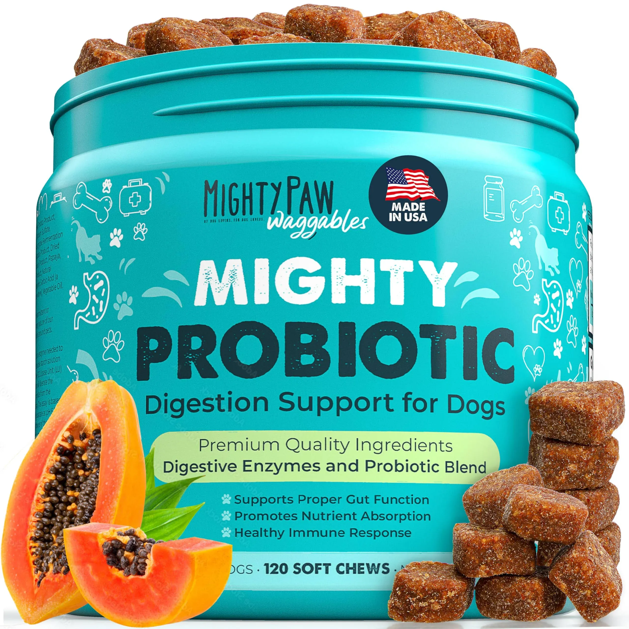 Mighty Paw Waggables Probiotic Chews for Dogs