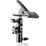 Emart Heavy Duty Metal Clamp Holder with 5/8" Light Stand Attachment and Umbrella Reflector Holder for Photo Video Studio