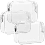 PACKISM Clear Toiletry Bag, 3 Pack TSA Approved Toiletry Bag Quart Size Bag, Travel Makeup Cosmetic Bag for Women Men, Carry On Airport Airline