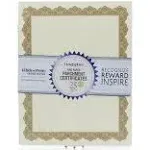 Geographics Parchment Paper Certificates, 8.5" x 11", Optima Gold Border - 25 sheets