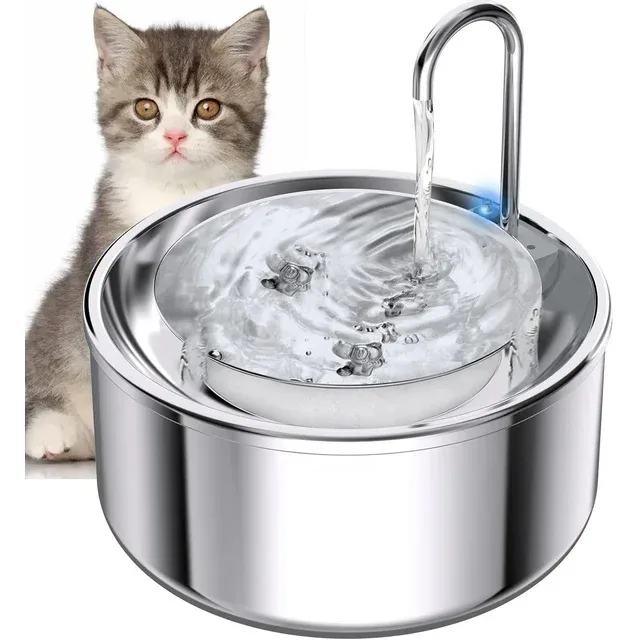 Cat Water Fountain, Stainless Steel Pet Water Fountain Cat Fountain Dog Fountain