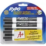 Expo Dry Erase Markers, Fine Tip, Black - 4 pack