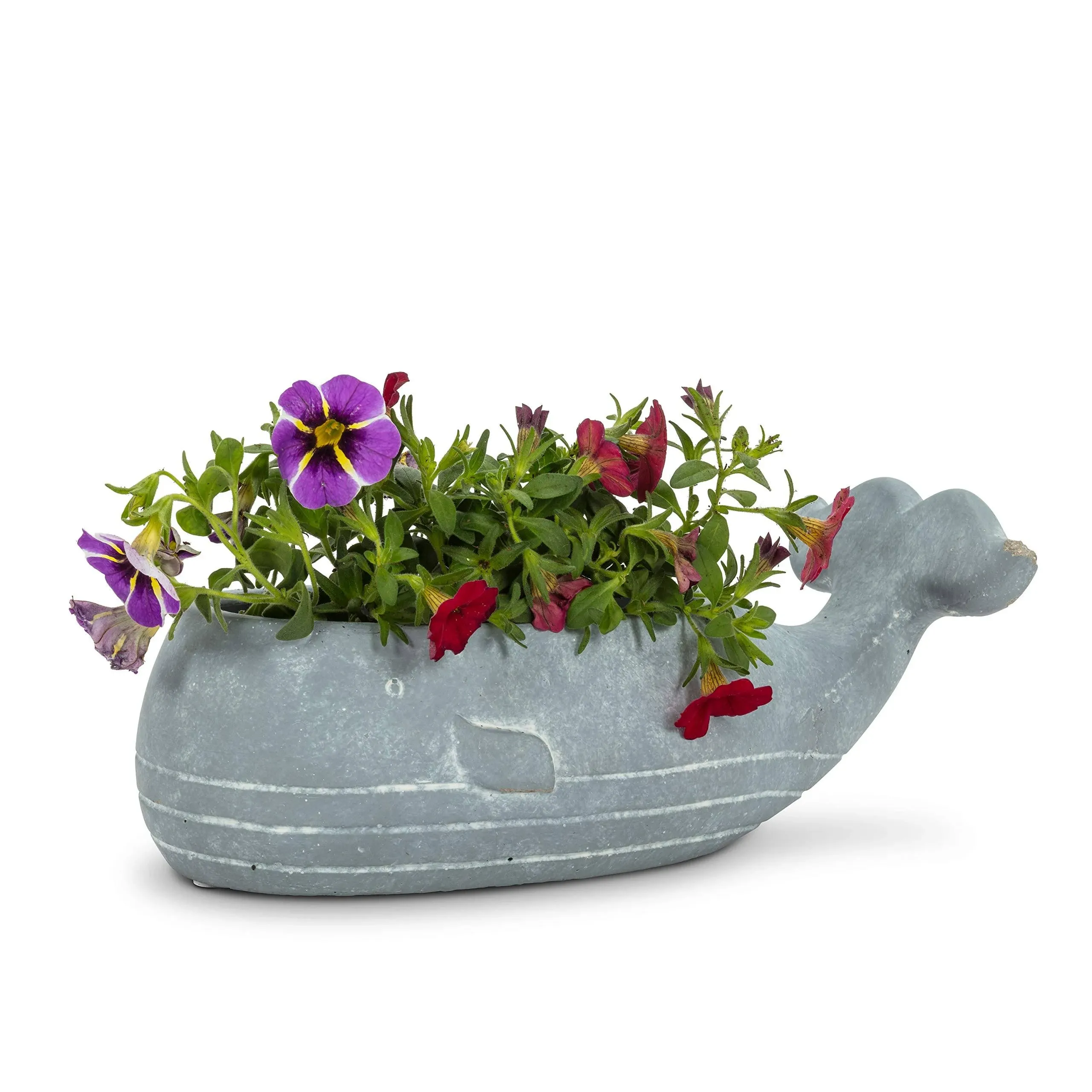 Abbott Collection Whale Planter, 8&#034;, Gray