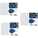 HiLetgo 3pcs RFID Kit - Mifare RC522 RF IC Card Sensor Module + S50 Blank Card + Key Ring for Arduino Raspberry Pi