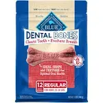 Blue Buffalo Dog Treats, Dental Bones, Regular - 12 oz