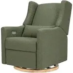 Babyletto Kiwi Electronic Glider Recliner w/ USB - Olive Boucle w/ Light Wood Base