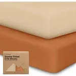 KeaBabies Soothe Fitted Crib Sheet Rust