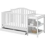 Graco Solano 4 in 1 Convertible Crib and Changer with Drawer Pebble Gray