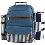 Sunflora Picnic Backpack for 4 Person with Blanket Picnic Basket Set