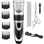 Dog Grooming Kit Clippers, Low Noise, Electric Quiet, Rechargeable, Cordless, Pet Hair Thick Coats Clippers Trimmers Set, Suitable for Dogs, Cats, and