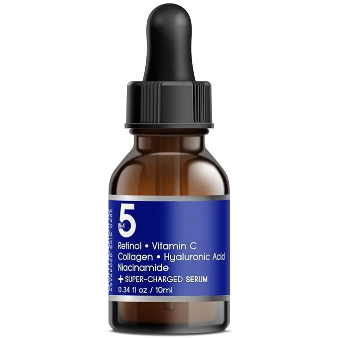 5 in 1 Potent Face Serum with Retinol, Vitamin C, Collagen, Hyaluronic Acid, ...