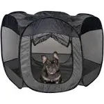 Furhaven Mesh Pet Playpen Gray Medium